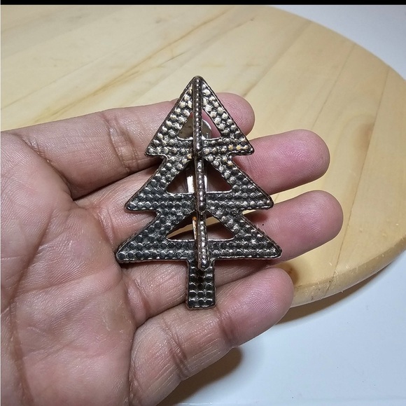 Vintage John Hardy Silver Tone Christmas Tree Dress Scarf Clip Jewelry Gift - Picture 1 of 8
